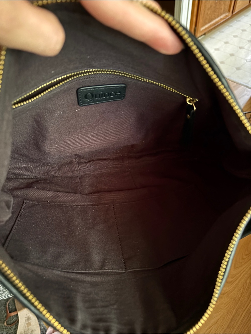 Quince Woven Leather Crossbody Bag - Black - Picture 3 of 5